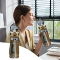thumbnail image 1 of Ganfancp Gran Capacidad Fitness Deportes Botella de Agua con Pajita Vaso con Pajita Graduada Pico Plano, Plástico de Grado Edibilidad, Tapa con Cierre a Prueba de Fugas, para Gimnasio, o Artículos En, 1 of 5