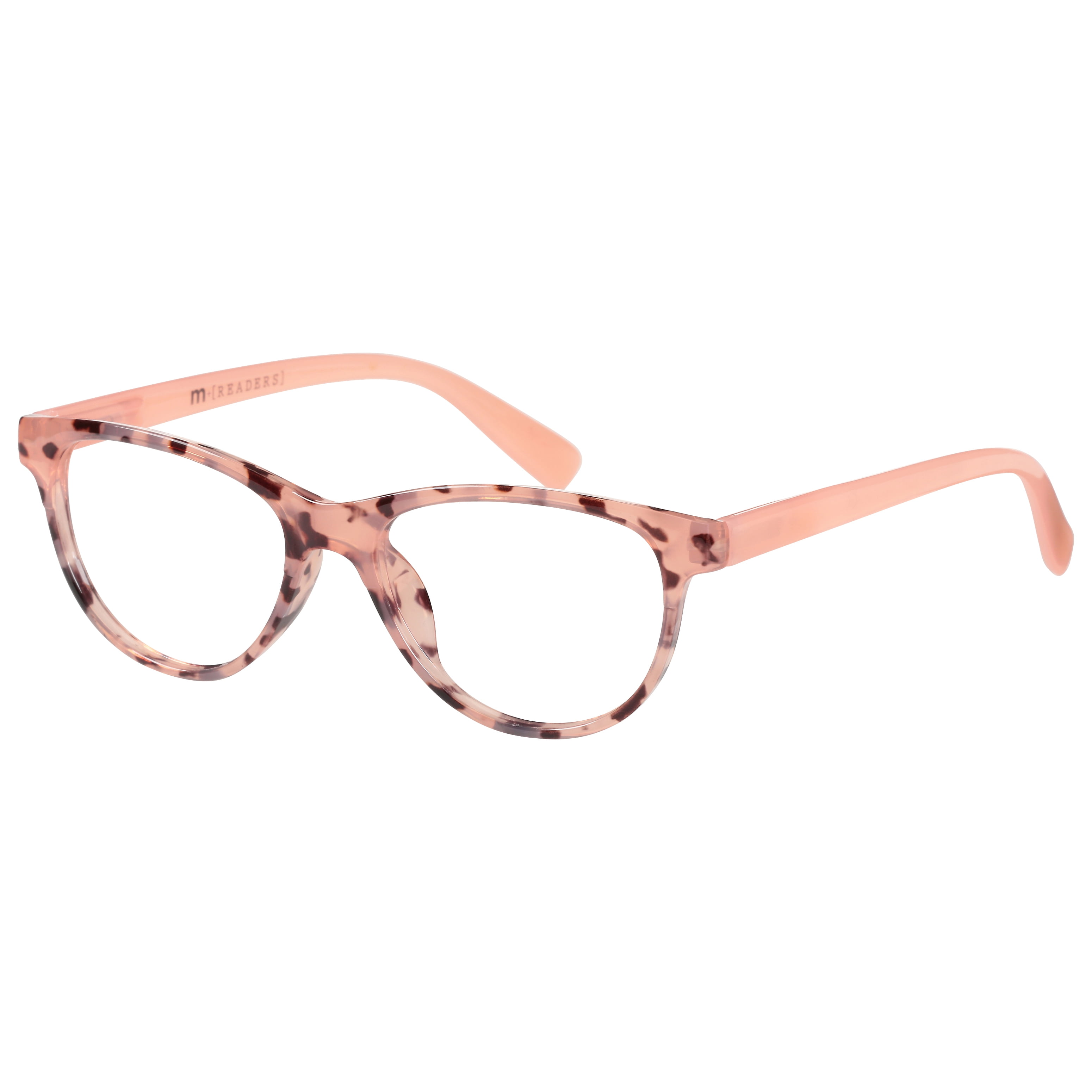 M+ Womens Cateye Plastic Reading Glasses Blhtt 1.50 Jessie in Tortoise with Pink Temples