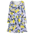 thumbnail image 3 of Lemons Blue Long Sleeve Dresses For Women Vintage Elegant Party Dress Oversized V-neck Dress S-8XL, 3 of 7
