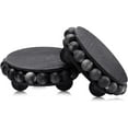 thumbnail image 1 of Yookeer 2 Pcs Wooden Risers for Displays Round Wood Riser Distressed Wood Risers Farmhouse Pedestal Display Stand Rustic Pedestal Stand Beaded Decor for Tiered Trays Home(3.94 Inch,Black), 1 of 7