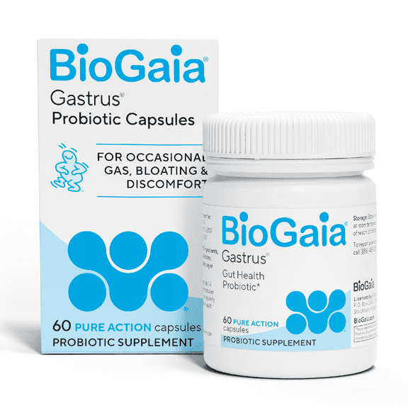BioGaia Gastrus Gut Health | Probiotic Capsules | Eases Abdominal Discomfort, Gas & Bloating | Promotes Regularity & a Healthy Gut | Supports a Balanced Microbiome | Backed by 30 Years of Research