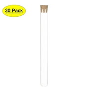 Uxcell 50ml 20x200mm Round Base Glass Test Tubes with Cork Stoppers 30 Pack