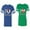 Men Royal / Women Green, variant on I Love My BF GFUnisex Couple Matching Cotton Jersey style T-Shirt Contrasting stripes on sleeves (Men Royal / Women Heather) (Men XL / Women XL)