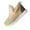 Beige, variant on Women's Fluffy Snow Boots, Thick Sole Slip On Loafers with Faux Fur Lining, Warm Anti Slip Casual Winter Boots
