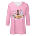 thumbnail image 3 of CAIXIA Womens 3/4 Sleeve V Neck Valentine T Shirts Love Heart Printed Graphic Tee Tops,Pink2, 3 of 3