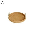 thumbnail image 1 of Breakfast Tray Round Wooden Trays Rattan Storage Basket Hot Fruit D7, 1 of 8