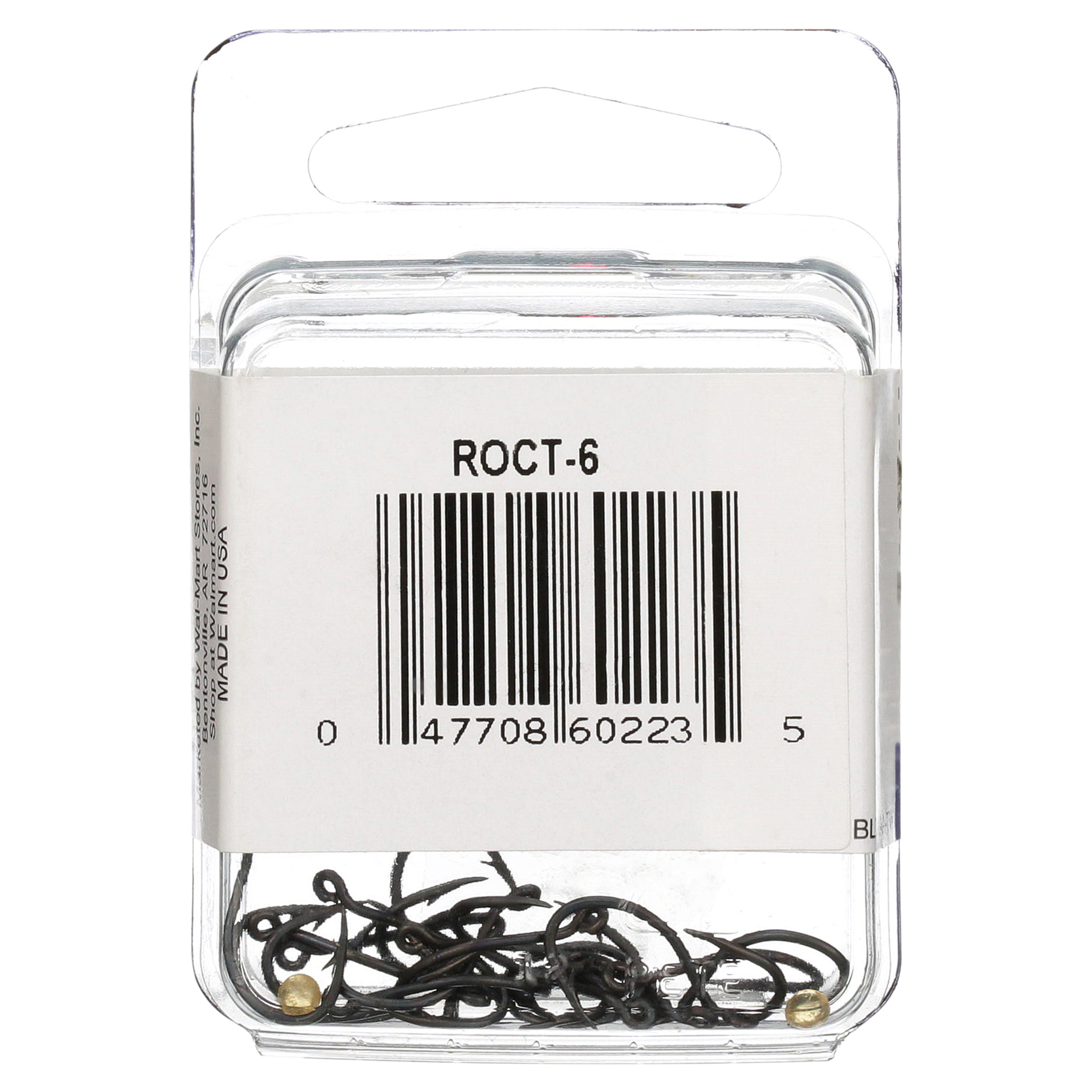 (6 pack) Eagle Claw ROCTW-6 Octopus Hook, Black, Size 6, 20 Pack