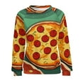 thumbnail image 7 of Fun Pizza Womens Casual Crewneck Sweatshirt Long Sleeve Tops Cute Pullover Loose Fit, 7 of 7
