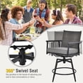 thumbnail image 6 of Gymax Patio Swivel Bar Stools Set of 4 Outdoor Counter Height Bar Chairs w/ PE Rattan Back, 6 of 10