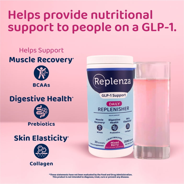 Replenza GLP-1 Support, Gut Plus, Supports Muscle Recovery