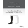 thumbnail image 2 of MeMoi Men's Bamboo Blend Solid Ribbed Crew Socks - Mens - Male (10-13, White), 2 of 8