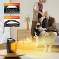 thumbnail image 5 of Portable Electric Space Heater - 1500W/750W Thermostat, Ceramic Desk Heater &amp; Fan, Safe Quiet <45 dB,Tip-Over Overheat Protection (Black), 5 of 8