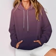 thumbnail image 6 of Chiccall Gradient Hoodies for Women Fashion Casual Printed Hooded Drawstring Pullover Sweatshirts with Pocket, 6 of 6