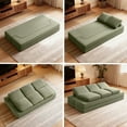 thumbnail image 2 of COOLHUT Folding Sofa Bed, Memory Foam 3 Seater Sofa Couch, Convertible Sleeper Sofa with Pillows, High Density Foam Floor Mattress for Living Room/Dorm/Guest/Office, Mint Green, 2 of 12