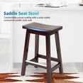 thumbnail image 5 of Bar Stools Set of 2, Solid Wooden Saddle-Seat Stools Kitchen Counter Barstool 24-Inch Height Counter Height Pub Chairs for Dinning Room Kitchen, 5 of 7