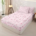 thumbnail image 2 of Homewish Girls Pink Zipper Twin Comforter Sets with Fitted Sheet and 2 Pillowcases,Bowknot Hearts Zipper Bedding Set,Pink Reversible,4 Pieces, 2 of 7