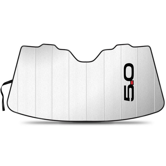 iPick Image for Ford Mustang GT 5.0 Universal Fit Enforced Stand-Up Auto Windshield Sun Shade at Jumbo Size 59"x 30", Official Licensed