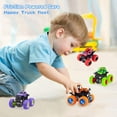 thumbnail image 6 of Tozuoyouz 4-Pack Truck Toys For Toddlers, Friction Powered Trucks For Boys, Push And Go Vehicles Toy For Kids, Inertia Vehicle, Stunt On-Road Vehicle, Great For Birthday Party Gift For Boys Girls, 6 of 8