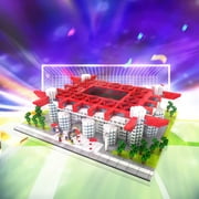 HI-REEKE Architectural Micro Mini Building Block Set San Siro Soccer Stadium Building Kit for Kid Red