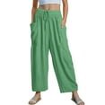 thumbnail image 3 of HVOBTTY Kids Soft Long Length Straight Leg Pants, Girls Fall and Winter Pants, Toddler Kids Fashion Solid Color Breathable Pocket Pants Shorts Green, 9-10 Years, 3 of 5