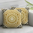 thumbnail image 3 of BANET Decorative Throw Pillow Covers Embroidered Accent Little Throw Pillows Case Set for Bedroom Sofa Bed Pack of 2 Mustard 12x12in, 3 of 7