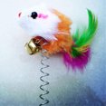 thumbnail image 4 of HEVIRGO 3Pcs Pet Cats Kitten Funny Spring Suction Cup Feather Mouse Elastic Scratch Toys, 4 of 11