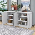 thumbnail image 4 of MAYEERTY Sideboard Buffet Cabinet with Adjustable Shelves & Silver Handles, White, 4 of 9