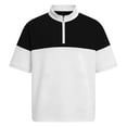 thumbnail image 6 of Abomasnow Quarter Zipper Shirts for Men Summer Short Sleeve Mock Neck Golf Shirts Lightweight Color Blocking Moisture Wicking Workout Shirts, 6 of 9