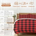 thumbnail image 6 of Red Black Buffalo Plaid Bedding Duvet Cover Set Queen Size 4 Pieces Square Geometric Bedding Set with Zipper Closure, 1 Comforter Cover 90x92 Inches 1 Flat Sheet & 2 Pillow Cases, 6 of 7