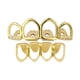 thumbnail image 2 of Parrillas Chapadas en dieciocho , 4 Colmillos, Conjunto Inferior, Cara Abierta, Colmillos, Rejilla, , Rock, Joyería de Disfraz Oro, 2 of 6