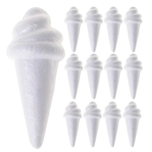 15 piezas de helados falsos decorativos en blanco con forma de espuma para manualidades