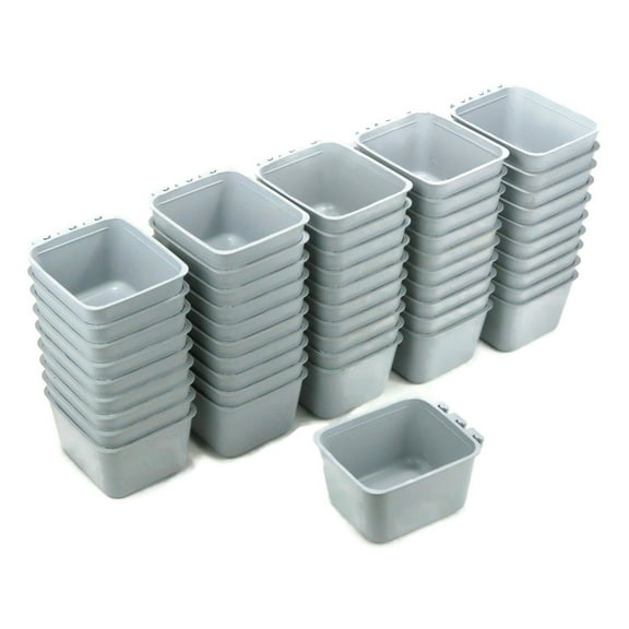 The ROP Shop 50-Pack - Gray Cage Cups for Chickens, Dogs, Pheasants, Rabbits Feed & Water