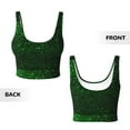 thumbnail image 5 of Fotbe Green Sparkling Pattern Womens' Sports Bra Longline Wirefree Padded with Medium Support Sports Moisture-Wicking Workou Vest,Tank Top-X-Large, 5 of 7