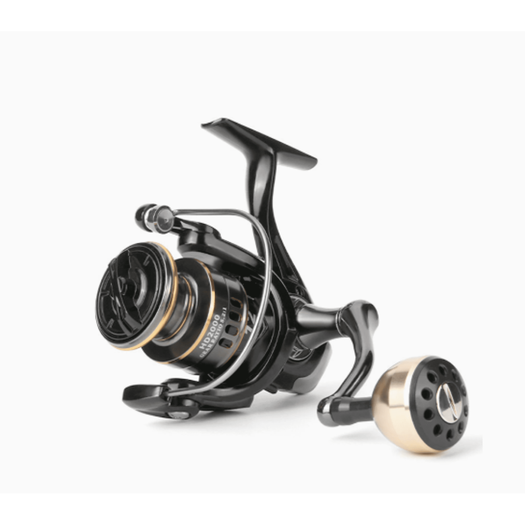 5000 Series Spinning Fishing Reel 40 lbs Max Drag Saltwater Freshwater Spinning Fishing Reel with 12 Ball Bearings 5.2:1 Gear Ratio CNC Metal Handle for Ocean Boat Lake River Reservoir Pond