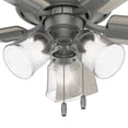 thumbnail image 2 of Hunter Fan 42" Crest field Matte Silver Low Profile Ceiling Fan with LED Light and Pull Chain, 2 of 11
