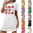thumbnail image 2 of Kaemgyyd Nightgowns for Women Summer Loose Soft Night Shirts Flowy Short Sleeve Sleep Shirts V Neck Sleepwear Pajama Dress, 2 of 7