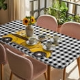 thumbnail image 3 of Yellow Truck Table Cloths for 6 Foot Rectangle Tables, Farmhouse Bee Daisy Black White Buffalo Plaid Patio Waterproof Elastic Fitted Tablecloths, Washable Rectangular Table Cover for Camping, 3 of 8