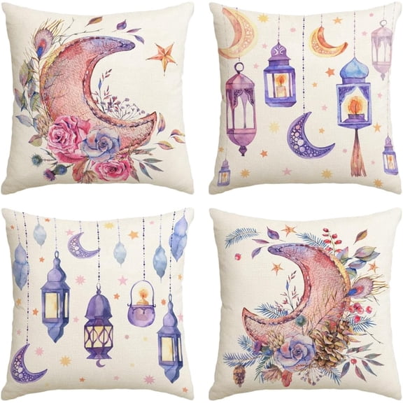 Ramadan Mubarak Pillow Covers Ramadan Eid Mubarak Throw Pillow Case Ramadan Decorations for Home Party