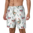 thumbnail image 2 of Uemuo Funny Chicken Pattern Mens Swim Trunks Quick Dry Board Shorts with Mesh Lining, Stretch Beach Shorts Quick Dry No-Chafing Board Shorts-Large, 2 of 9