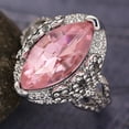 thumbnail image 2 of Unisex Alloy Ring Vintage Diamond Hollow Design Elegant Floral Motif Jewelry Band Ring for Women Floral Design, 2 of 5