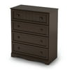 South Shore Savannah Coastal 4 Drawers Chest, Chocolate