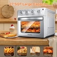 thumbnail image 6 of Plum Chef 27.5QT Air Fryer Toaster Oven Combo, Extra Large 7-in-1 Countertop Oven with Bake, Broil, Roast, Toast, Healthy Air Fry Function, 1600W, Digital Controls & 60-Min Timer, Silver, 6 of 9