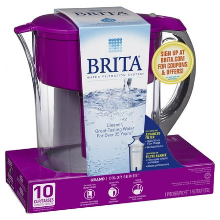 Brita Large 10 Cup Grand Water Pitcher with Filter - BPA Free - Violet