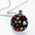 thumbnail image 2 of Football Glass Design Circle Pendant Women's Necklace, 2 of 5