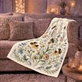 thumbnail image 6 of Wildflower Meadow Scene Bumblebees Floral Botanical, Cozy Friendship Quote Scene, Warm Flannel Blanket for Living Room and Reading Nook, Art Lovers Friendship Gift, Artistic Home Decor, 6 of 9