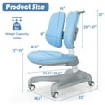 thumbnail image 5 of Topbuy Kids Study Chair w/Lockable Casters Adjustable Height for Growing Child Blue, 5 of 6