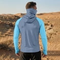 thumbnail image 5 of Men's Color Block Drop Shoulder Hooded Long Sleeve Sun Shirt, Lightweight UPF Protective Pullover Top for Outdoor Sports, Hiking and Casual Daily Use, 5 of 9