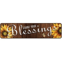Tin Sign Count Your Blessings Funny Metal Tin Sign Wall Decor for Garden Wall Home Farm Yard Front Door Indoor Outdoor Street Sign 6x16 Inches