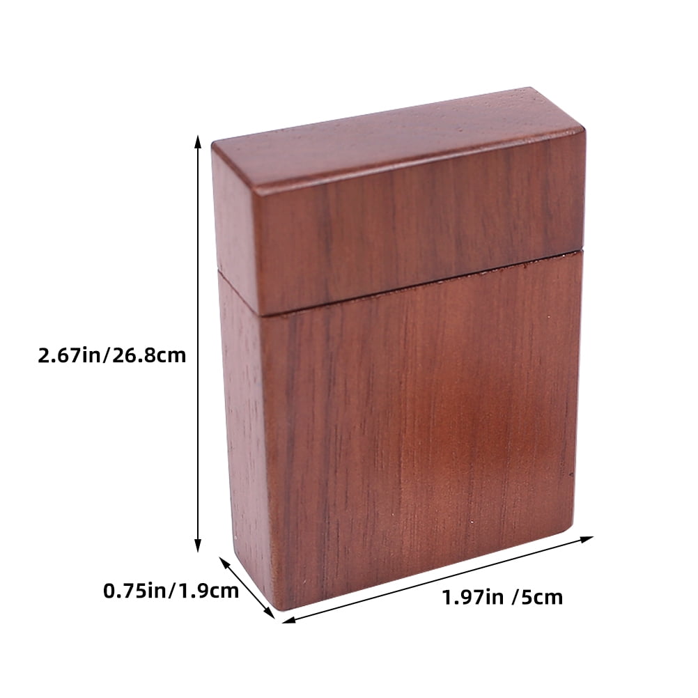 OUNONA Dark Brown Walnut Wood Guitar Pick Holder Storage Box for Guitar Accessories with Elegant Design, 1 Piece