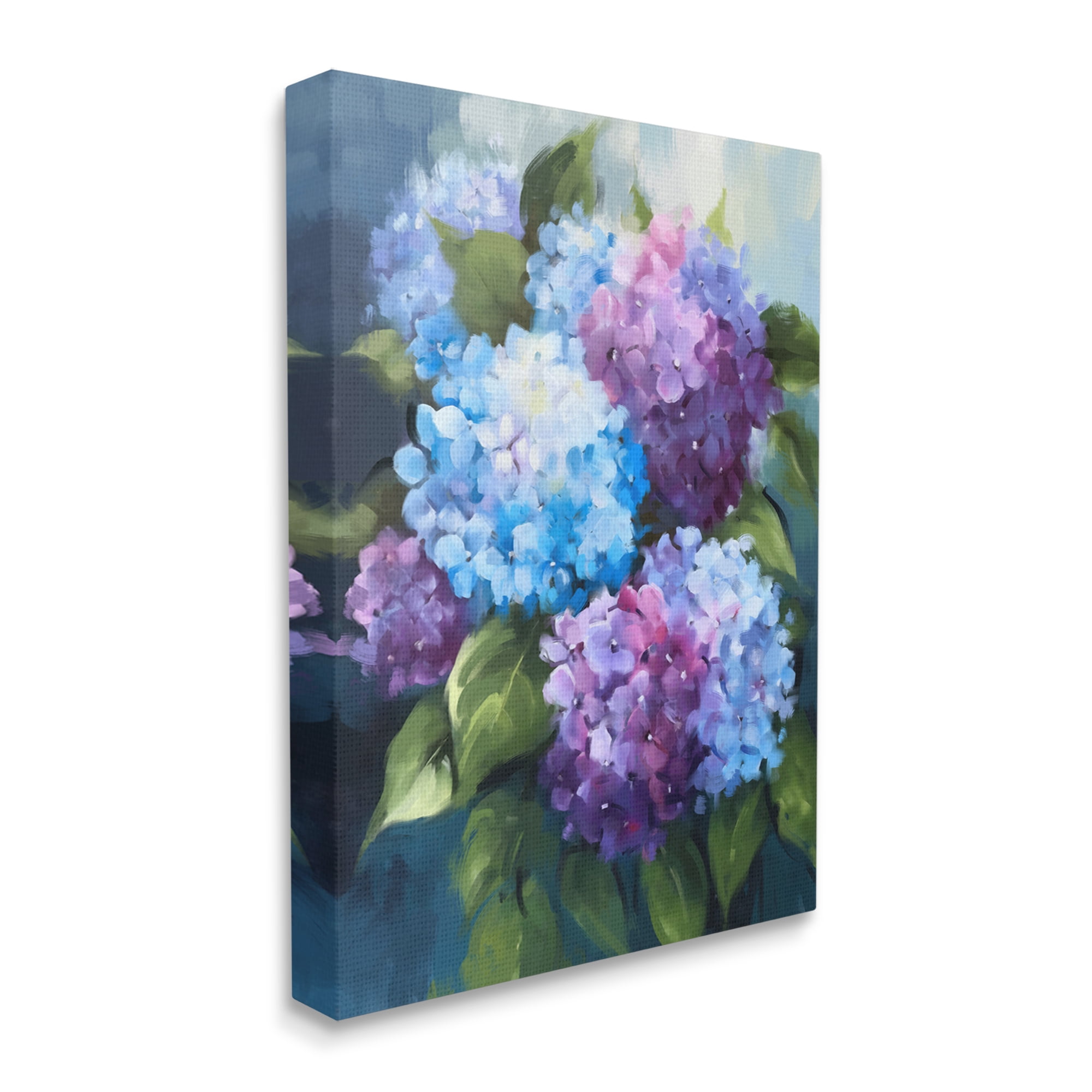 Stupell Industries Blue & Purple Hydrangeas Botanical & Floral Painting Gallery Wrapped Canvas Print Wall Art, 30 x 40